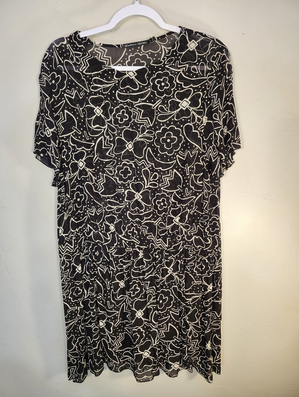 Gudrun Sjoden Black and White Floral Midi Dress